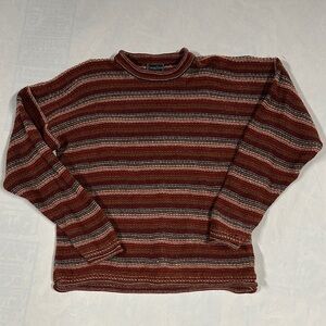 Vintage rolled neck Irish Knit Cabin Core Carraig Donn 100% Wool Sweater XL